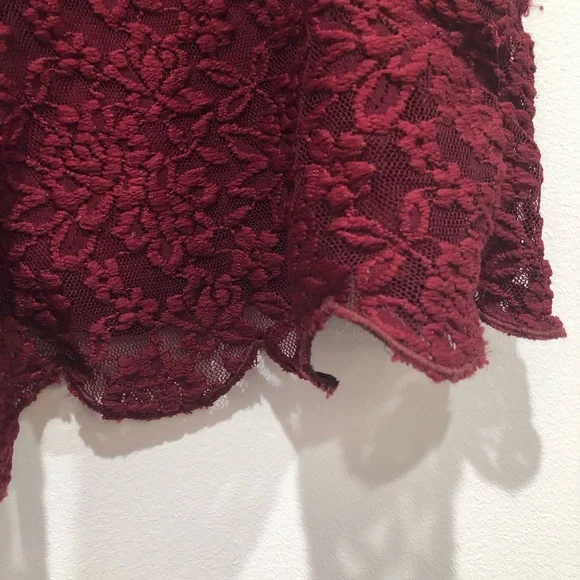Free People High Waisted Red Lace Shorts - Picture 5 of 9
